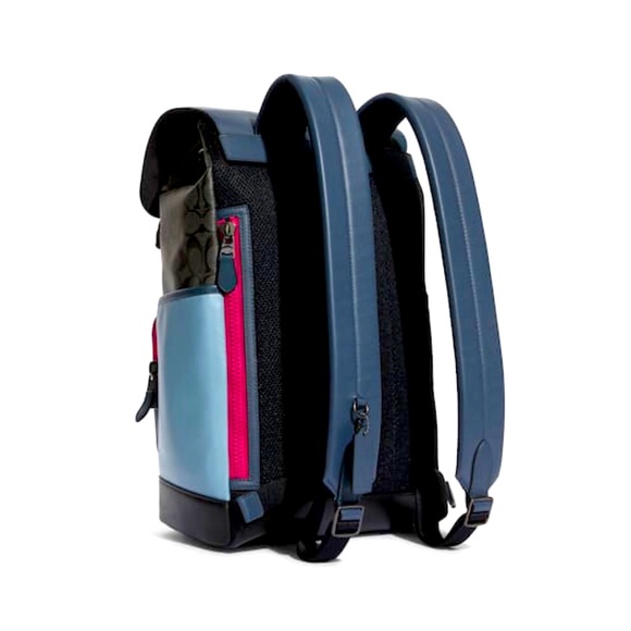 COACH TRACK BACKPACK IN COLORBLOCK LEATHER WITH SIGNATURE PRINT - SOLDOUT - NWT - Picture 3 of 4